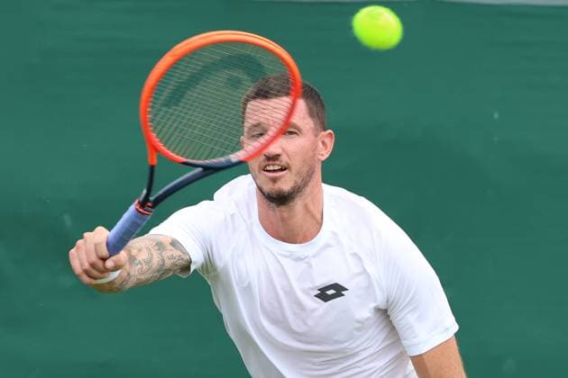 TENNIS - Wimbledon 2024 LONDON,ENGLAND,24.JUN.24 - TENNIS - ATP, Tennis Herren World Tour, Wimbledon, Grand Slam, qualification. Image shows Dennis Novak (AUT).  GEPAxpictures xAlanxGrieves