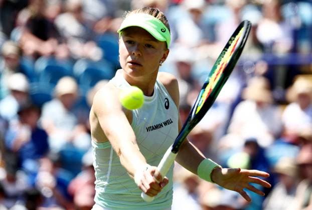Harriet Dart of Great Britain in action during their match. Rothesay International Eastbourne, Day 2, Tennis, Devonshire Park, Eastbourne, UK - 24 June 2024  Copyright: xJamesxMarsh Shutterstockx 14551026aj