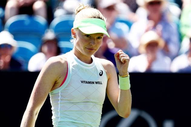 Harriet Dart of Great Britain celebrates winning a point during their match. Rothesay International Eastbourne, Day 2, Tennis, Devonshire Park, Eastbourne, UK - 24 June 2024  Copyright: xJamesxMarsh Shutterstockx 14551026y