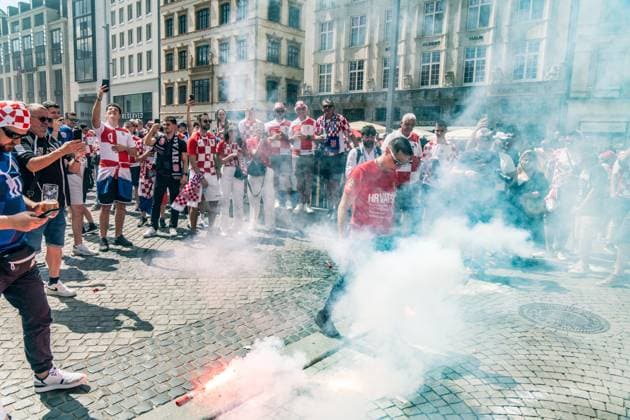 Around 17000 fans of the Croatian national team gathered and celebrated in the center of Leipzig for the last group match against Italy.