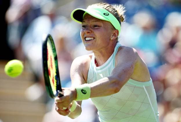 Harriet Dart of Great Britain in action during their match. Rothesay International Eastbourne, Day 2, Tennis, Devonshire Park, Eastbourne, UK - 24 June 2024  Copyright: xJamesxMarsh Shutterstockx 14551026be