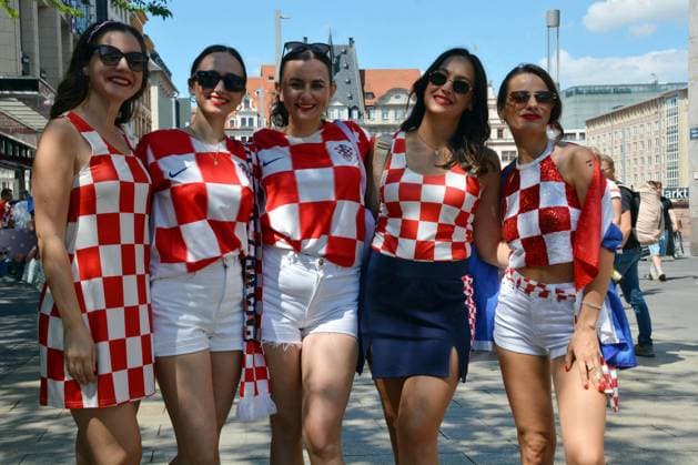 UEFA European Football Championship - UEFA EURO, EM, Europameisterschaft,Fussball 2024 - Croatia vs Italy Croatian girls fans in the city centre during UEFA Euro 2024 - Croatia vs Italy, UEFA European Football Championship in Leipzig, Germany, June 24 2024 Leipzig Germany  Copyright: xIPAxSport ABACAx