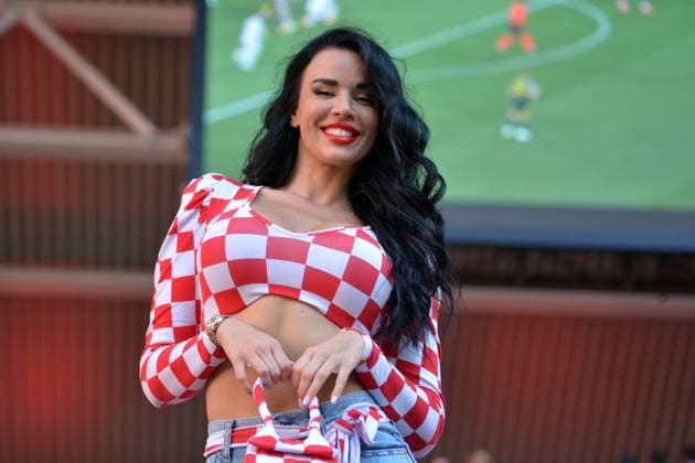 Ivana Knoll croatian fan in ther stadium during UEFA EURO, EM, Europameisterschaft,Fussball 2024 - Croatia vs Italy, UEFA European Football Championship in Leipzig, Germany, June 24 2024  Copyright: xx xx IPA_Agency_IPA47443405