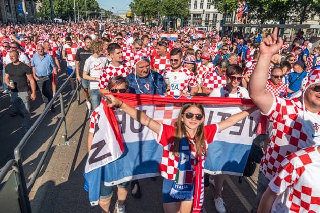 17000 fans of the Croatian national team marched tonight from Wilhelm Leuschner Platz in Leipzig to the Zentralstadion where Croatia will play against Italy tonight Fan March Croatia