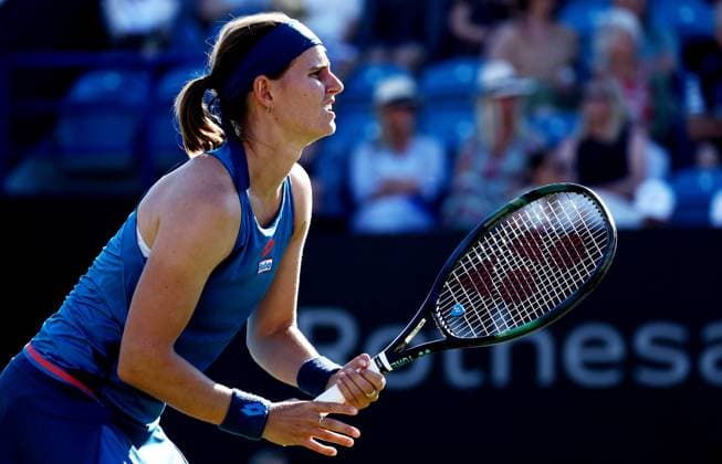 Greet Minnen of Belgium in action during their match. Rothesay International Eastbourne, Day 2, Tennis, Devonshire Park, Eastbourne, UK - 24 June 2024  Copyright: xJamesxMarsh Shutterstockx 14551026ck
