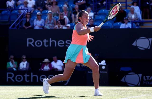 Jelena Ostapenko of Latvia in action during their match. Rothesay International Eastbourne, Day 2, Tennis, Devonshire Park, Eastbourne, UK - 24 June 2024  Copyright: xJamesxMarsh Shutterstockx 14551026cf