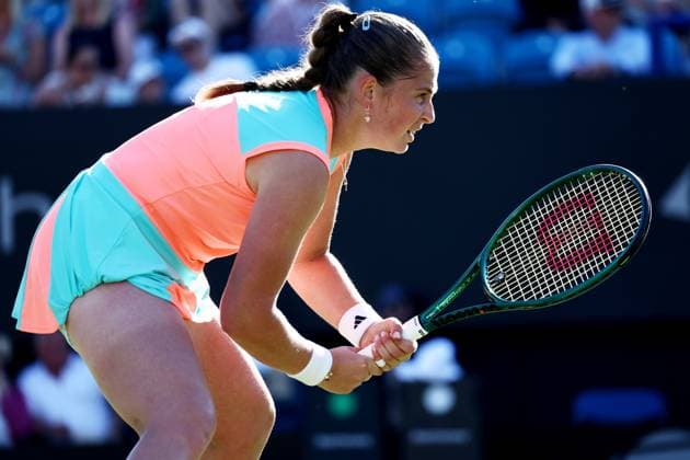Jelena Ostapenko of Latvia in action during their match. Rothesay International Eastbourne, Day 2, Tennis, Devonshire Park, Eastbourne, UK - 24 June 2024  Copyright: xJamesxMarsh Shutterstockx 14551026bz