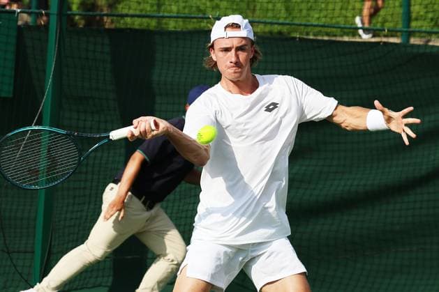 TENNIS - Wimbledon 2024 LONDON,ENGLAND,24.JUN.24 - TENNIS - ATP, Tennis Herren World Tour, Wimbledon, Grand Slam, qualification. Image shows Maximilian Neuchrist (AUT).  GEPAxpictures xAlanxGrieves