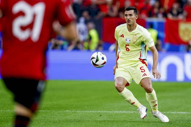 DUSSELDORF, Dusseldorf Arena ,24-06-2024 , European Football Championship Euro2024, Group stage match no.27 between Albania and Spain, Spain player Daniel Vivian Albania - Spain (Euro2024)  x25588220x Copyright: