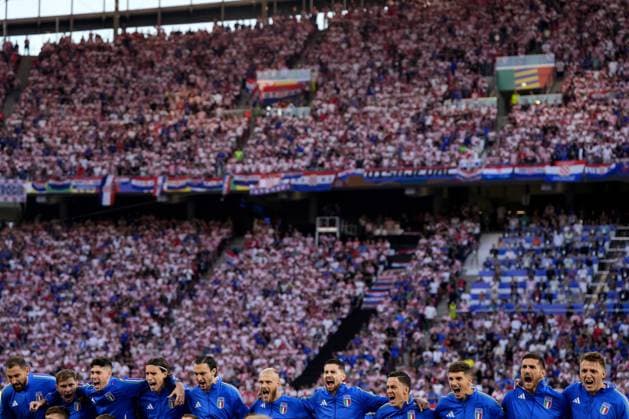 Italy team during the Euro 2024 soccer match between Croatia and Italy at the Leipzig stadium, Lipsia, Germany - Monday 24, June, 2024. - Soccer.  Copyright: xFabioxFerrari LaPressex