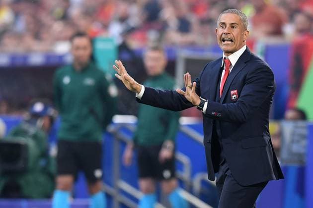 Soccer UEFA EURO 2024 Group Stage 3 Matchday Albania Spain on 24 06 2024 at the Düsseldorf Arena in Düsseldorf Sylvinho Coach Head Coach Albania xRx