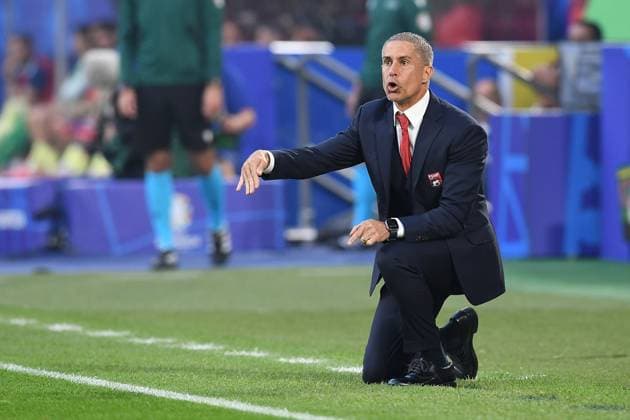 Soccer UEFA EURO 2024 Group Stage 3 Matchday Albania Spain on 24 06 2024 at the Düsseldorf Arena in Düsseldorf Sylvinho Coach Head Coach Albania xRx
