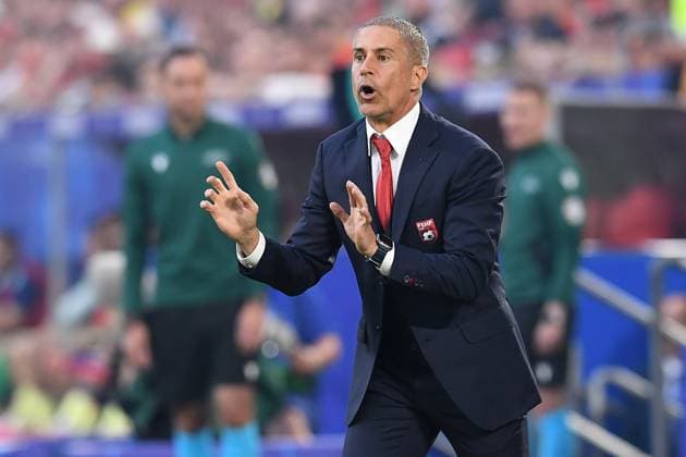 Soccer UEFA EURO 2024 Group Stage 3 Matchday Albania Spain on 24 06 2024 at the Düsseldorf Arena in Düsseldorf Sylvinho Coach Head Coach Albania xRx