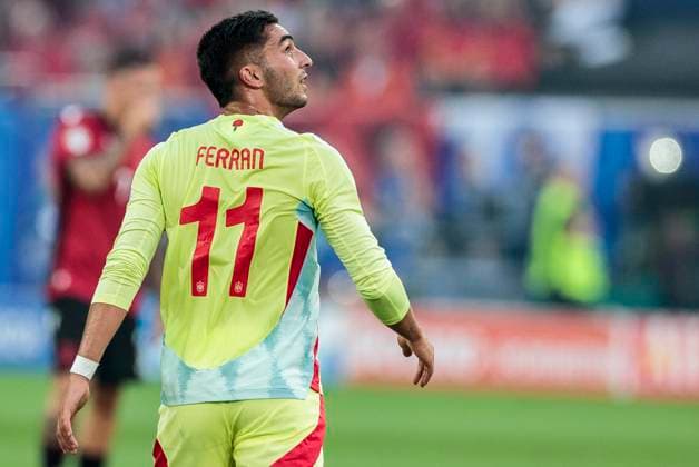 UEFA EURO 2024 Albania Spain 24 06 2024 Ferran Torres Spain, 11 UEFA EURO 2024 Albania Spain Arena Düsseldorf, Düsseldorf, on 24 06 2024 Copyright: xBEAUTIFULxSPORTS Meuselx