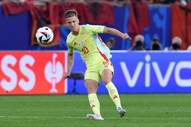 Soccer UEFA EURO 2024 Group Stage 3 Matchday Albania Spain on 24 06 2024 at the Düsseldorf Arena in Düsseldorf Dani Olmo Spain xRx