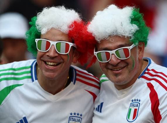 24 06 2024, xtgx, European Football Championship 2024, Croatia Italy emspor, v l emotions, fans, atmosphere, flags, logo, Italy, spectators, jerseys UEFA REGULATIONS PROHIBIT ANY USE OF PHOTOGRAPHS as IMAGE SEQUENCES and or QUASI VIDEO Leipzig