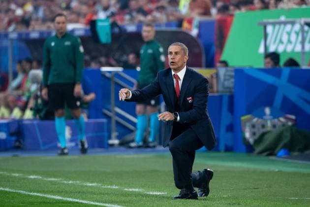 Sylvio Mendes de Campos Albania, Coach gestures, GER, Albania ALB vs Spain ESP , European Football Championship, UEFA EURO 2024, Group B, Matchday 3, 24 06 2024 GER, Albania ALB vs Spain ESP , European Football Championship, UEFA EURO 2024, Group B, Matchday 3, 24 06 2024 Duesseldorf Copyright: xEibner-Pressefoto Memmlerx EP_MMR