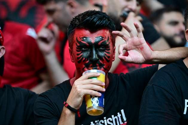 Fans Albania, Albania vs Spain , Football, UEFA Euro 2024, Group stage, Matchday 3, 24 06 2024 Düsseldorf Nordrhein Westfalen Germany Copyright: xkolbert-press MarcxNiemeyerx