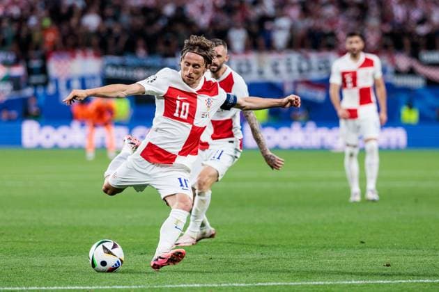 UEFA EURO 2024 Croatia Italy 24 06 2024 Luka Modric Croatia, 10 shoots UEFA EURO 2024 Croatia Italy Leipzig Stadium, Leipzig on 24 06 2024 Copyright: xBEAUTIFULxSPORTS Wunderlx