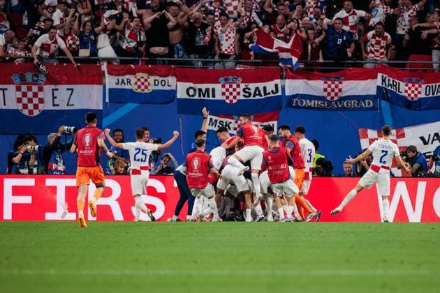 UEFA EURO 2024 Croatia Italy 24 06 2024 Luka Modric celebrates 1-0 Croatia, 10 UEFA EURO 2024 Croatia Italy Leipzig Stadium, Leipzig on 24 06 2024 Copyright: xBEAUTIFULxSPORTS Wunderlx