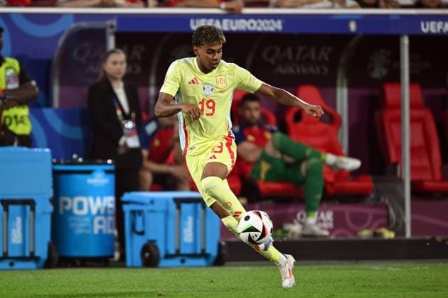 DUSSELDORF - Lamine Yamal of Spain during the UEFA EURO, EM, Europameisterschaft,Fussball 2024 group B match between Albania and Spain at Dusseldorf Arena on June 24, 2024 in Dusseldorf, Germany. ANP Hollandse Hoogte UEFA EURO 2024 2024 xVIxANPxSportx xGerritxvanxKeulenxIVx 501978043 originalFilename: 501978043.jpg