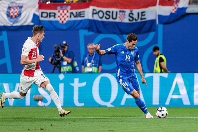 UEFA EURO 2024 Croatia Italy 24 06 2024 Federico Chiesa Italy, 14 shoots UEFA EURO 2024 Croatia Italy Leipzig Stadium, Leipzig on 24 06 2024 Copyright: xBEAUTIFULxSPORTS Wunderlx