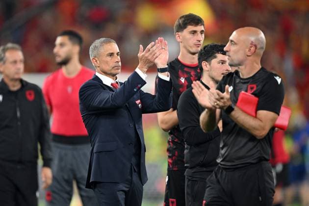 DUSSELDORF - Albania coach Sylvinho disappointment after the UEFA EURO, EM, Europameisterschaft,Fussball 2024 group B match between Albania and Spain at the Dusseldorf Arena on June 24, 2024 in Dusseldorf, Germany. ANP Hollandse Hoogte UEFA EURO 2024 2024 xVIxANPxSportx xGerritxvanxKeulenxIVx 501979655 originalFilename: 501979655.jpg