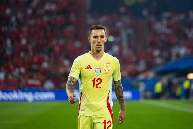 Albania v Spain: Group B - UEFA EURO, EM, Europameisterschaft,Fussball 2024 Alejandro Grimaldo of Spain is looking on during the UEFA EURO 2024 group stage match between Albania and Spain at Dusseldorf Arena in Dusseldorf, Germany, on June 24, 2024. Duesseldorf Germany  Copyright: xHeshamxElsherifx originalFilename:elsherif-albaniav240624_npxUl.jpg