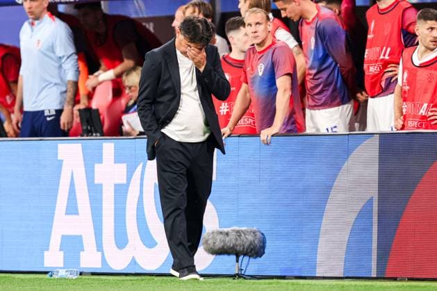 2024-06-24 Croatia v Italy - Group B - UEFA EURO, EM, Europameisterschaft,Fussball 2024 LEIPZIG, GERMANY - JUNE 24: head coach Zlatko Dalic of Croatia looks dejected during the Group B - UEFA EURO 2024 match between Croatia and Italy at Red Bull Arena on June 24, 2024 in Leipzig, Germany. (Photo by Peter Lous BSR Agency) Leipzig Germany Content not available for redistribution in The Netherlands directly or indirectly through any third parties. Copyright: xBSRxAgencyx