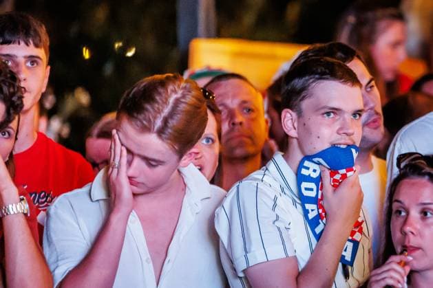 Disappointed fans of Croatia after the match with Italy in Euro 2024 ended in a draw Fans of Croatia are disappointed and sad on June 24, 2024 in Split, Croatia after the UEFA EURO, EM, Europameisterschaft,Fussball 2024 football match between Croatia and Italy ended in a draw. ZvonimirxBarisin PIXSELL