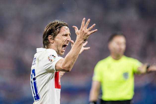 Croatia v Italy, UEFA EURO, EM, Europameisterschaft,Fussball 2024, Leipzig, Germany Leipzig, Germany. 24th, June 2024. Luka Modric (10) of Croatia scores for 1-0 during the UEFA Euro 2024 match in Group B between Croatia and Italy at Red Bull Arena in Leipzig. Leipzig Germany  Copyright: xGonzalesxPhoto LassexLagonix