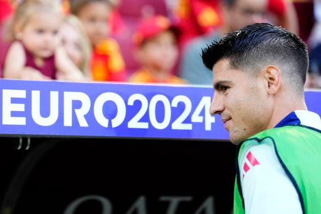 Albania v Spain: Group B - UEFA EURO, EM, Europameisterschaft,Fussball 2024 Alvaro Morata centre-forward of Spain and Atletico de Madrid prior the UEFA EURO 2024 group stage match between Albania and Spain at Düsseldorf Arena on June 24, 2024 in Dusseldorf, Germany. Dusseldorf Germany  Copyright: xJosexBretonx originalFilename:breton-albaniav240624_np0e9.jpg