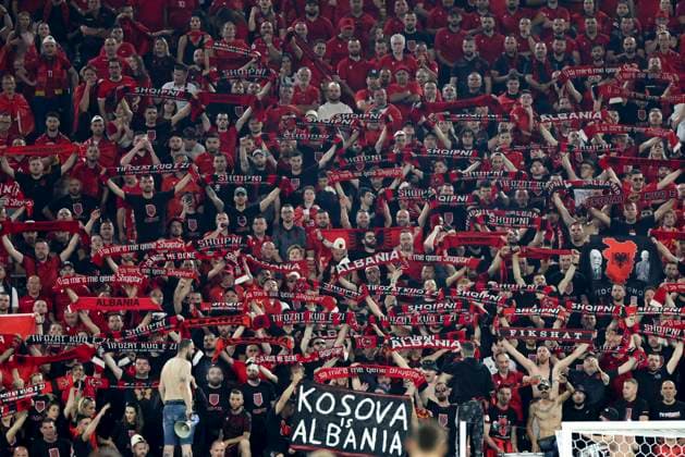 Albania v Spain UEFA EURO, EM, Europameisterschaft,Fussball 2024 Group B The Albanian fans during the UEFA Euro 2024 Group B match between Albania and Spain at Merkur Spiel-Arena, Düsseldorf Copyright: xPaulxChestertonx FIL-20285-0182 UK Newspapers OUT