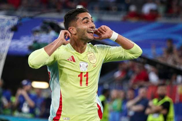 11 Torres Garcia Ferran FERRAN Forward FOOTBALL : Albanie vs Espagne - Euro 2024 Groupe B, - Dusseldorf Arena - 24 06 024 ElyxandroCegarra Panoramic 