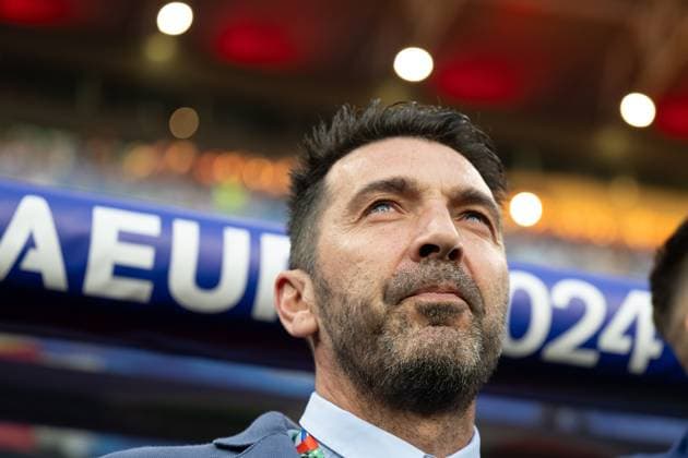 (240625) -- LEIPZIG, June 25, 2024 -- Gianluigi Buffon with Team Italy reacts before the UEFA EURO, EM, Europameisterschaft,Fussball 2024 Group B match between Croatia and Italy in Leipzig, Germany, June 24, 2024. ) (SP)GERMANY-LEIPZIG-FOOTBALL-EURO 2024-CROATIA VS ITALY XiaoxYijiu 