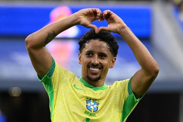 RECORD DATE NOT STATED Copa America USA 2024 Brazil vs Costa Rica Marquinhos celebrates Brazil 1-0 goal after being reviewed by the VAR and is annulled for offside during the game between Brazil and Costa Rica as part of the CONMEBOL Copa America USA 2024 group D, at SoFi Stadium, on June 24, 2024 in Inglewood, California, United States. INGLEWOOD CALIFORNIA UNITED STATES  Copyright: xDavidxLeahx 20240624203313_CA_GD_2024_BRA_CRC_MARQUINHOS74