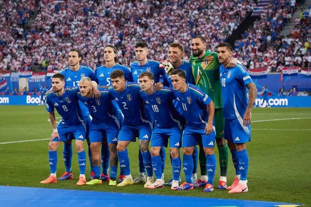 June 24, 2024, Leipzig, Germany: The starting XI of Italy pose for a photo prior to the UEFA EURO, EM, Europameisterschaft,Fussball 2024 game between national teams of Croatia and Italy at Red Bull Arena. Final score: Croatia 1:1 Italy. Leipzig Germany - ZUMAs197 20240624_aaa_s197_193 Copyright: xFedericoxTitonex