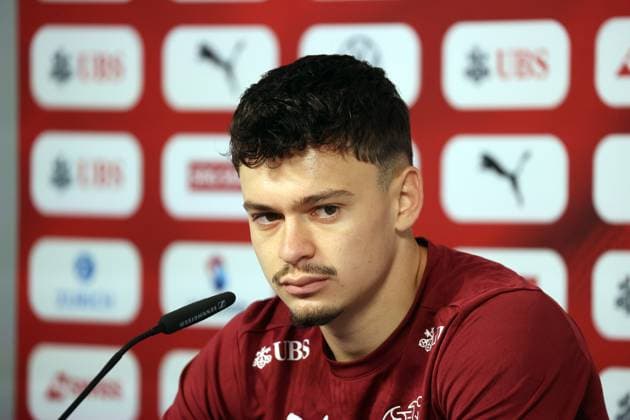 25 06 24 Switzerland PK Rieder Germany, Stuttgart, 25 06 2024, Football, UEFA Euro 2024, PK Switzerland Fabian Rieder