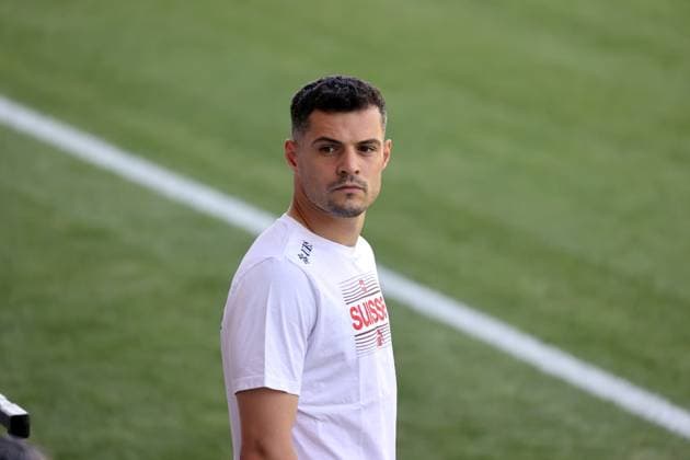 25 06 24 Switzerland training Germany, Stuttgart, 25 06 2024, Football, UEFA Euro 2024, Switzerland training Granit Xhaka