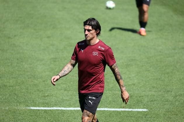 25 06 24 Switzerland training Germany, Stuttgart, 25 06 2024, Football, UEFA Euro 2024, Switzerland training Steven Zuber