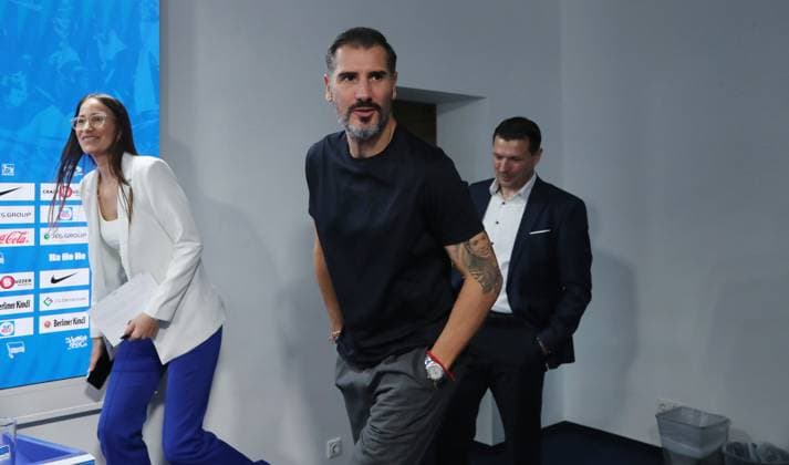 Coach Cristian Fiel, Sporting Director Benjamin Weber Press conference on coach presentation Sport Football Soccer DFL Bundesliga Men Season 2024 2025 25 06 2024 Hertha BSC Berlin