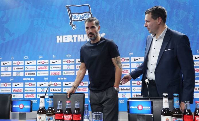 Coach Cristian Fiel, Sporting Director Benjamin Weber Press conference on coach presentation Sport Football Soccer DFL Bundesliga Men Season 2024 2025 25 06 2024 Hertha BSC Berlin