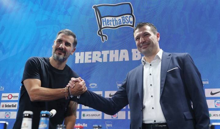 Coach Cristian Fiel, Sporting Director Benjamin Weber Press conference on coach presentation Sport Football Soccer DFL Bundesliga Men Season 2024 2025 25 06 2024 Hertha BSC Berlin