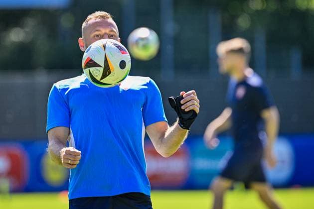 Czech national football team training before the last match of Group F against Turkey within the European Football Championships in Norderstedt, Germany, June 24, 2024. Vladimir Coufal. (CTKxPhoto VitxSimanek) CTKPhotoP2024062503325  CTKPhotoP2024062503325