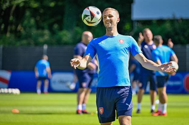 Czech national football team training before the last match of Group F against Turkey within the European Football Championships in Norderstedt, Germany, June 24, 2024. Tomas Soucek. (CTKxPhoto VitxSimanek) CTKPhotoP2024062503375  CTKPhotoP2024062503375
