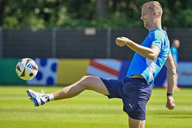 Czech national football team training before the last match of Group F against Turkey within the European Football Championships in Norderstedt, Germany, June 24, 2024. Tomas Soucek. (CTKxPhoto VitxSimanek) CTKPhotoP2024062503681  CTKPhotoP2024062503681