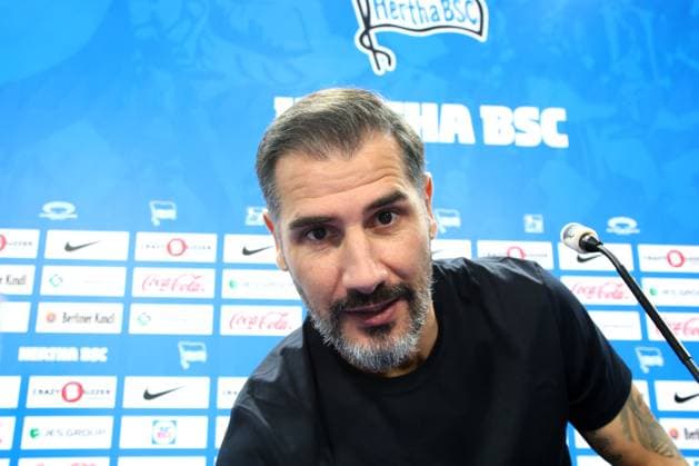 DEU, DFL, 2 FBL, Hertha BSC, Press conference, 25 06 2024, Hertha BSC Geschaeftsstelle, Berlin, DEU, DFL, 2 FBL, Hertha BSC, Press conference, im Bild Cheftrainer Cristian Fiel Hertha BSC Berlin DFL regulations prohibit any use of Photographs as image sequences and or quasi video Foto Juergen Engler nordphoto GmbH nordphotoxGmbHx xEngler nph00076