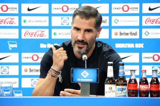 DEU, DFL, 2 FBL, Hertha BSC, Press conference, 25 06 2024, Hertha BSC Geschaeftsstelle, Berlin, DEU, DFL, 2 FBL, Hertha BSC, Press conference, im Bild Cheftrainer Cristian Fiel Hertha BSC Berlin DFL regulations prohibit any use of Photographs as image sequences and or quasi video Foto Juergen Engler nordphoto GmbH nordphotoxGmbHx xEngler nph00076