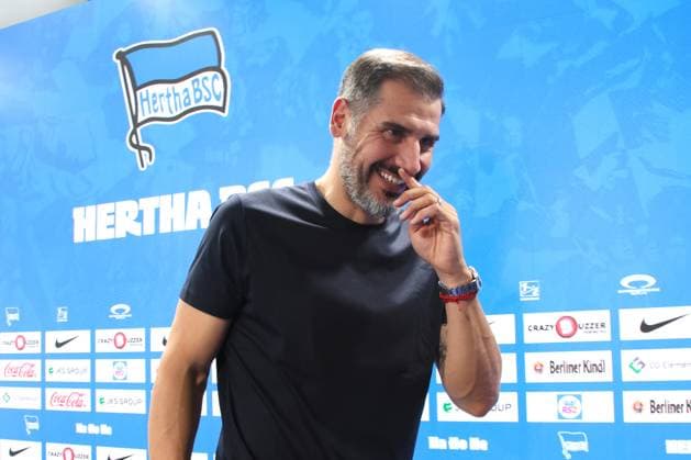 DEU, DFL, 2 FBL, Hertha BSC, Press conference, 25 06 2024, Hertha BSC Geschaeftsstelle, Berlin, DEU, DFL, 2 FBL, Hertha BSC, Press conference, im Bild Cheftrainer Cristian Fiel Hertha BSC Berlin DFL regulations prohibit any use of Photographs as image sequences and or quasi video Foto Juergen Engler nordphoto GmbH nordphotoxGmbHx xEngler nph00076