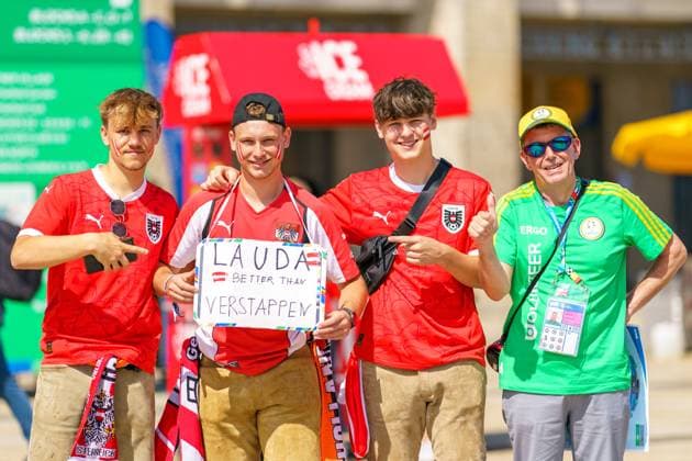 SOCCER - UEFA EURO, EM, Europameisterschaft,Fussball 2024 BERLIN,GERMANY,25.JUN.24 - UEFA EURO 2024, group stage, Austria vs Netherlands. Image shows a feature with fans of AUT.  GEPAxpictures xJohannesxFriedl